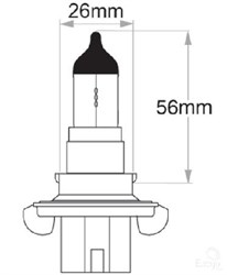 BULB - H13 12V 60/55W P26-4T (3 PIN) PartNo:  GLX10130