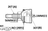 CV JOINT - 26X30X56 AE111 SUPERSTRUT