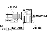 CV JOINT - 24X54X21 CHARADE G102