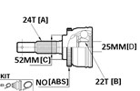 CV JOINT - 24X52X22 NISSAN PULSAR N10