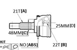 CV JOINT - 21X48X22 PULSAR E15 84-87