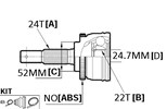 CV JOINT - 24X52X22 NISSAN SCARGO 81-86