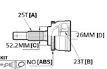 CV JOINT - 25X52.2X23 SENTRA 1.6 87>