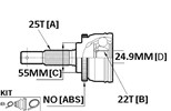 CV JOINT - 25X55X22 NISSAN