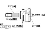 CV JOINT - 25X52X25 NISSAN PULSAR