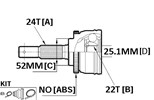 CV JOINT - 24X52X22 323 LASER 84>