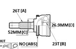 CV JOINT - 26X52X23 626 TELSTAR