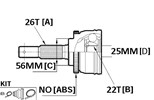 CV JOINT - 26X56X22 MAZDA 323 (NO ABS)