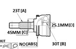 CV JOINT - 23X45X30 CIVIC CRX 80-83