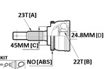 CV JOINT - 23X45X22 HONDA CIVIC