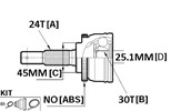 CV JOINT - 24X45X30 HONDA ACCORD 80-83