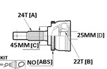 CV JOINT - 24X45X22 PRELUDE 1981-82