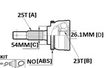 CV JOINT - 25X54X23 MITSUBISHI GALANT