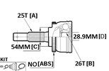 CV JOINT - 25X54X26 DIAMANTE F11 F13