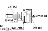 CV JOINT - 17X53X26 ISUZU USB55