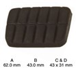 PEDAL PAD - HOLDEN/NISSAN MANUAL