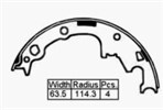 BRAKE SHOES - JEEP 9'