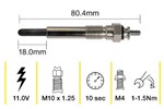 GLOW PLUG - ISUZU 4JG2 4JX1 ENGINE