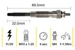 GLOW PLUG - TOYOTA HILUX 2L 3L