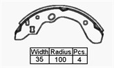 BRAKE SHOES - 323 LASER 90> (35MM WIDE)