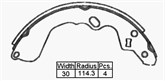 BRAKE SHOES - 626 TELSTAR 94>