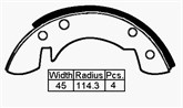 BRAKE SHOES - CF BEDFORD FORD TRANSIT