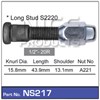 WHEEL STUD & NUT - 1/2"-20R