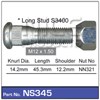 WHEEL STUD & NUT - M12X1.50