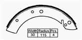 BRAKE SHOES - VW BEETLE 1200 54-57