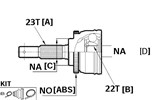 CV JOINT - 23X22 SUBARU 2WD (INNER)